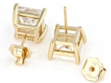 Moissanite 14k Yellow Gold Stud Earrings 6.20ctw DEW