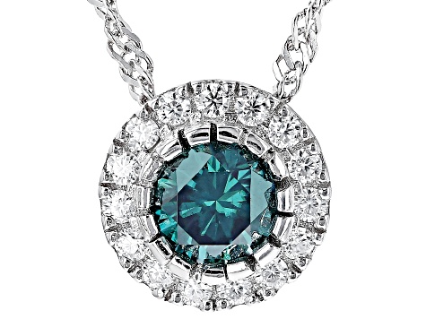Green And Colorless Moissanite Platineve Pendant .65ctw DEW