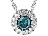 Green And Colorless Moissanite Platineve Pendant .65ctw DEW