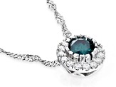 Green And Colorless Moissanite Platineve Pendant .65ctw DEW