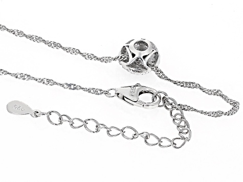 Green And Colorless Moissanite Platineve Pendant .65ctw DEW