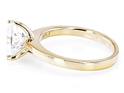 Moissanite 14k Yellow Gold Solitaire Ring 2.40ct DEW