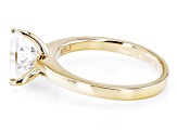 Moissanite 14k Yellow Gold Solitaire Ring 2.40ct DEW