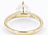 Moissanite 14k Yellow Gold Solitaire Ring 2.40ct DEW