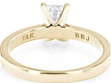 Moissanite 14k Yellow Gold Solitaire Ring 1.01ct DEW