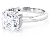 Moissanite 14k White Gold Solitaire Ring 3.30ct DEW