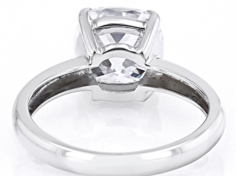 Moissanite 14k White Gold Solitaire Ring 3.30ct DEW