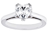 Moissanite 14k White Gold Solitaire Ring 1.20ct DEW