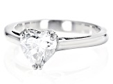 Moissanite 14k White Gold Solitaire Ring 1.20ct DEW