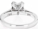 Moissanite 14k White Gold Solitaire Ring 1.20ct DEW