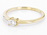 Moissanite 14k Yellow Gold Solitaire Ring .26ct DEW
