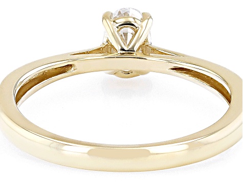 Moissanite 14k Yellow Gold Solitaire Ring .46ct DEW