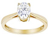 Moissanite 14k Yellow Gold Solitaire Ring 1.50ct DEW