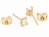 Moissanite 14k Yellow Gold Stud Earrings .82ctw DEW