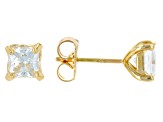 Moissanite 14k Yellow Gold Stud Earrings 1.60ctw DEW