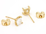 Moissanite 14k Yellow Gold Stud Earrings 1.60ctw DEW