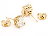 Moissanite 14k Yellow Gold Stud Earrings 1.85ctw DEW