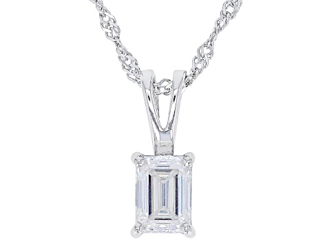 Moissanite Platineve Solitaire Pendant 1.01ct DEW