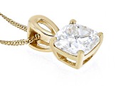 Moissanite 14k Yellow Gold Solitaire Pendant 1.70ct DEW