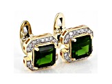 Green Chrome Diopside 10k Yellow Gold Cuff Links 4.72ctw