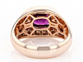 Grape Color Garnet 10k Rose Gold Men's Ring 2.52ctw