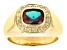 Teal Lab Created Alexandrite 10k Yellow Gold Mens Ring 2.44ctw