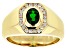 Green Russian Chrome Diopside 10k Yellow Gold Mens Ring .97ctw
