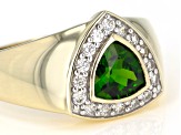Green Chrome Diopside 10k Yellow Gold Men's Ring 1.58ctw
