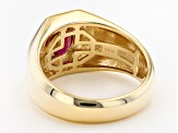 Red Mahaleo® Ruby 10K Yellow Gold Men's Ring. 1.10ctw