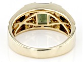 Green Moldavite 10k Yellow Gold Men's Ring 1.29ctw