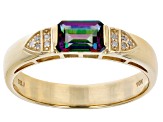 Mystic Fire Topaz 10k Yellow Gold Men's Ring 1.05ctw