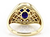 Blue Mahaleo® Sapphire 10k Yellow Gold Men's Ring 3.72ctw