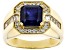 Blue Mahaleo® Sapphire 10k Yellow Gold Men's Ring 4.02ctw