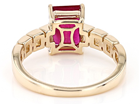 Red Mahaleo® Ruby 10k Yellow Gold Ring 2.97ct