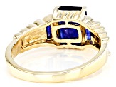 Blue Mahaleo® Sapphire 10k Yellow Gold Men's Ring. 3.36cw