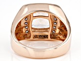 Peach Morganite 10k Rose Gold Men's Ring 3.77ctw