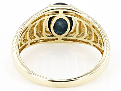 Blue Star Sapphire 10k Yellow Gold Men's Ring 2.75ct - MWG090 | JTV.com