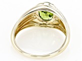 Green Peridot 10k Yellow Gold Men's Ring 1.83ctw