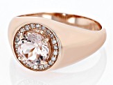 Peach Morganite 10k Rose Gold Men's Ring 1.71ctw