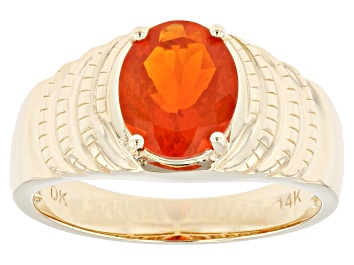 Picture of Orange Fire Opal 14k Yellow Gold Men's Ring 1.62ctw