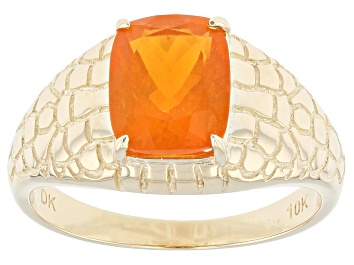 Picture of Orange Fire Opal 10k Yellow Gold Men's Ring 1.85ct