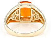 Orange Fire Opal 10k Yellow Gold Men's Ring 1.85ct