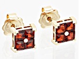 Red Garnet 14k Yellow Gold Men's Stud Earrings 1.40ctw