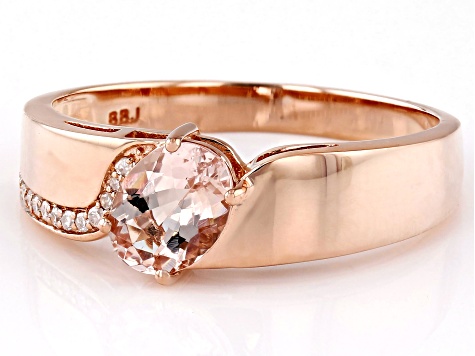 Peach Morganite 10k Rose Gold Ring 1.01ctw