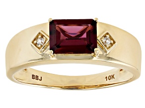 Grape Color Garnet 10k Yellow Gold Band Ring 1.60ctw