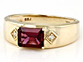 Grape Color Garnet 10k Yellow Gold Band Ring 1.60ctw