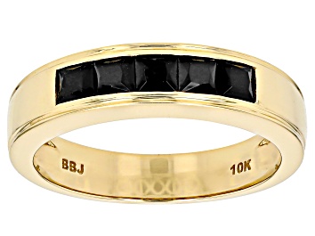 Picture of Black Spinel 10k Yellow Gold Band Ring 0.85ctw