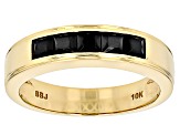 Black Spinel 10k Yellow Gold Band Ring 0.85ctw