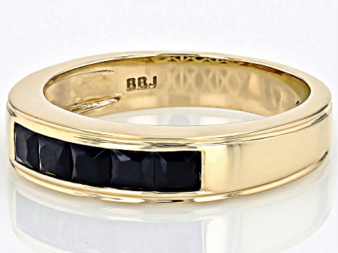 Black Spinel 10k Yellow Gold Band Ring 0.85ctw