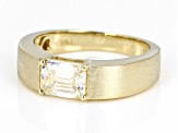 White Strontium Titanate 10k Yellow Gold Men's Ring 2.00ctw